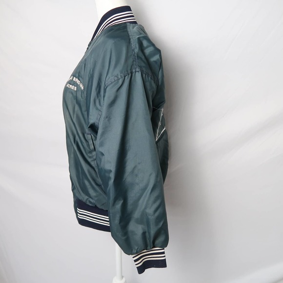 Vintage 80s West Wind dark green windbreaker varsity bomber jacket L - Picture 5 of 9